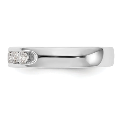0.47ct. CZ Solid Real 14K White Gold 5-2.9mm Stone Channel Wedding Band Ring