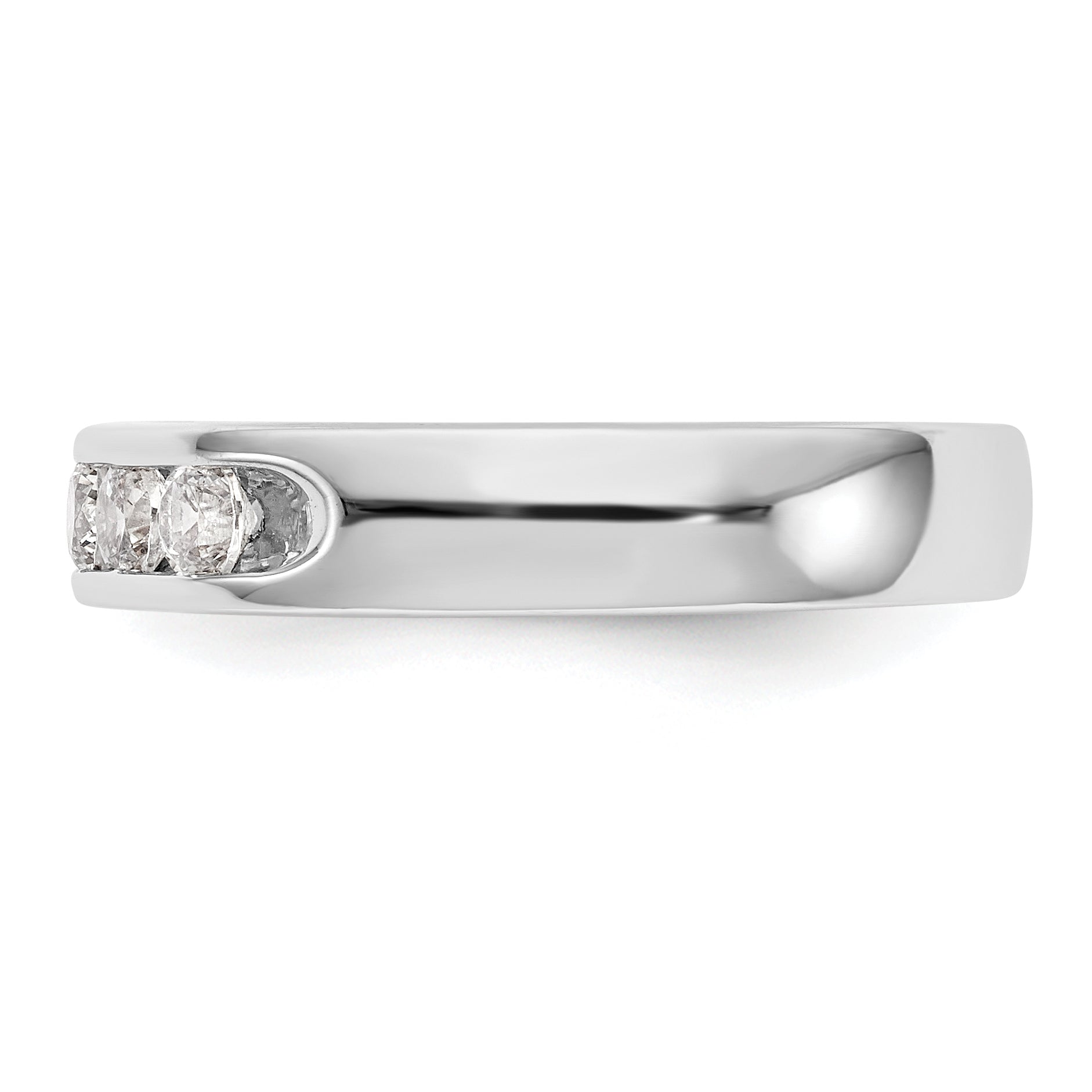 0.47ct. CZ Solid Real 14K White Gold 5-Stone Channel Wedding Band Ring