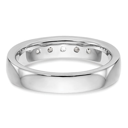 0.47ct. CZ Solid Real 14K White Gold 5-Stone Channel Wedding Band Ring