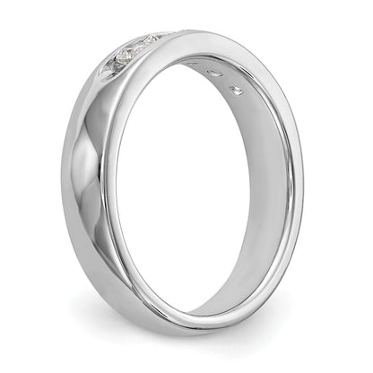0.47ct. CZ Solid Real 14K White Gold 5-Stone Channel Wedding Band Ring