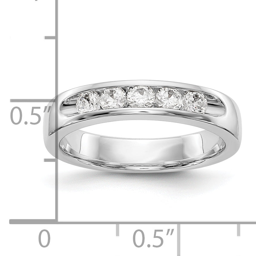 0.47ct. CZ Solid Real 14K White Gold 5-2.9mm Stone Channel Wedding Band Ring