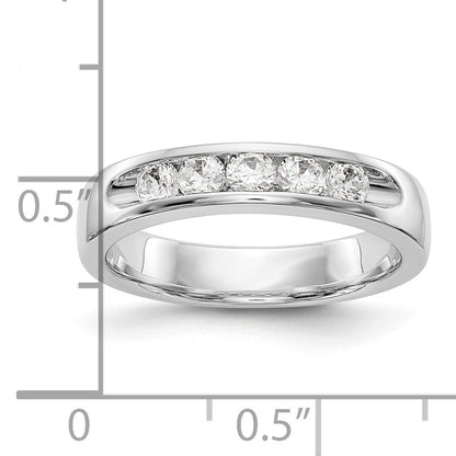 0.47ct. CZ Solid Real 14K White Gold 5-2.9mm Stone Channel Wedding Band Ring