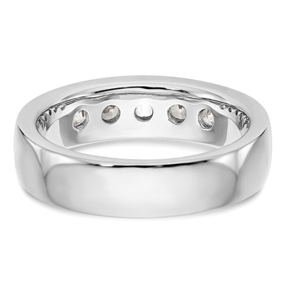 0.75ct. CZ Solid Real 14K White Gold 5-3.4mm Stone Channel Wedding Band Ring