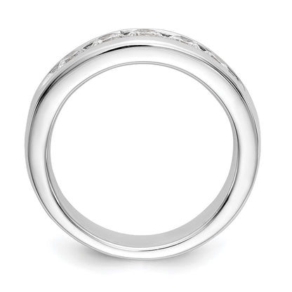 14K White Gold 5-Stone Real Diamond Channel Band