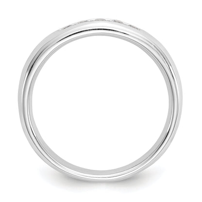 0.20ct. CZ Solid Real 14K White Gold 5-Stone Channel Wedding Band Ring