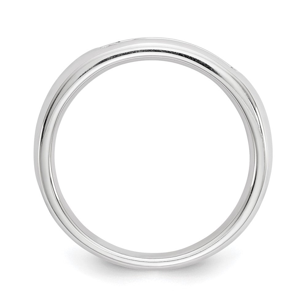 14K White Gold 5-Stone Real Diamond Channel Band