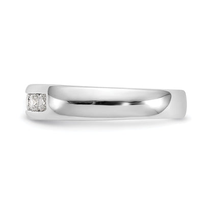 0.33ct. CZ Solid Real 14K White Gold 5-Stone Channel Wedding Band Ring