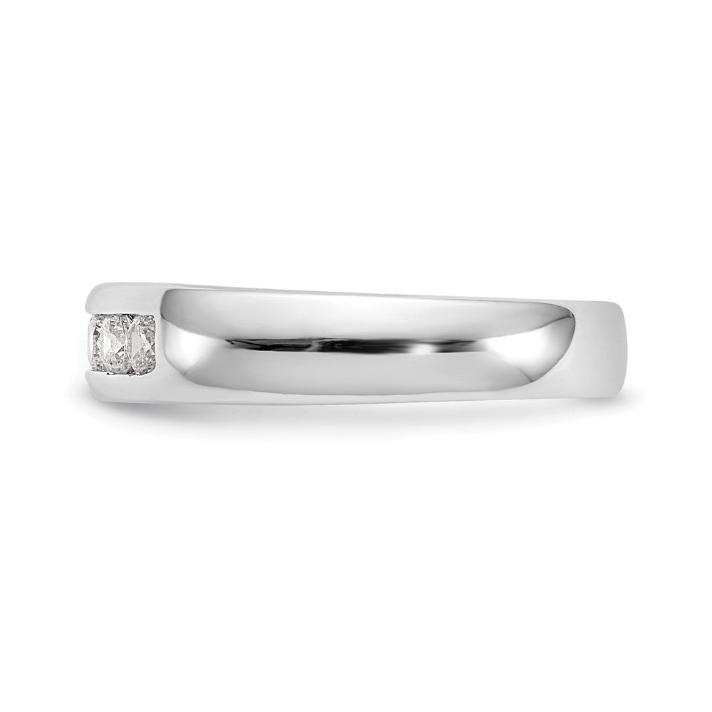 14K White Gold 5-Stone Real Diamond Channel Band