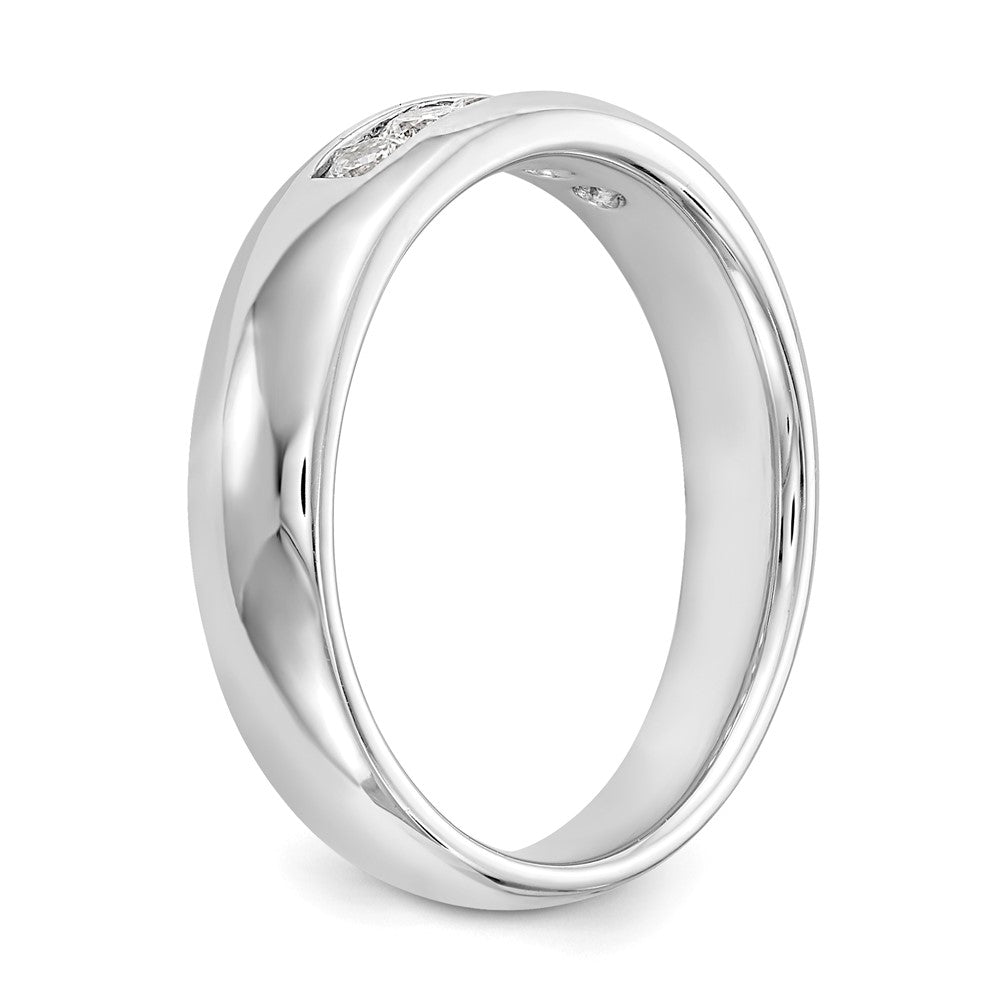 14K White Gold 5-Stone Real Diamond Channel Band