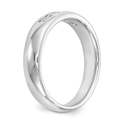 14K White Gold 5-Stone Real Diamond Channel Band