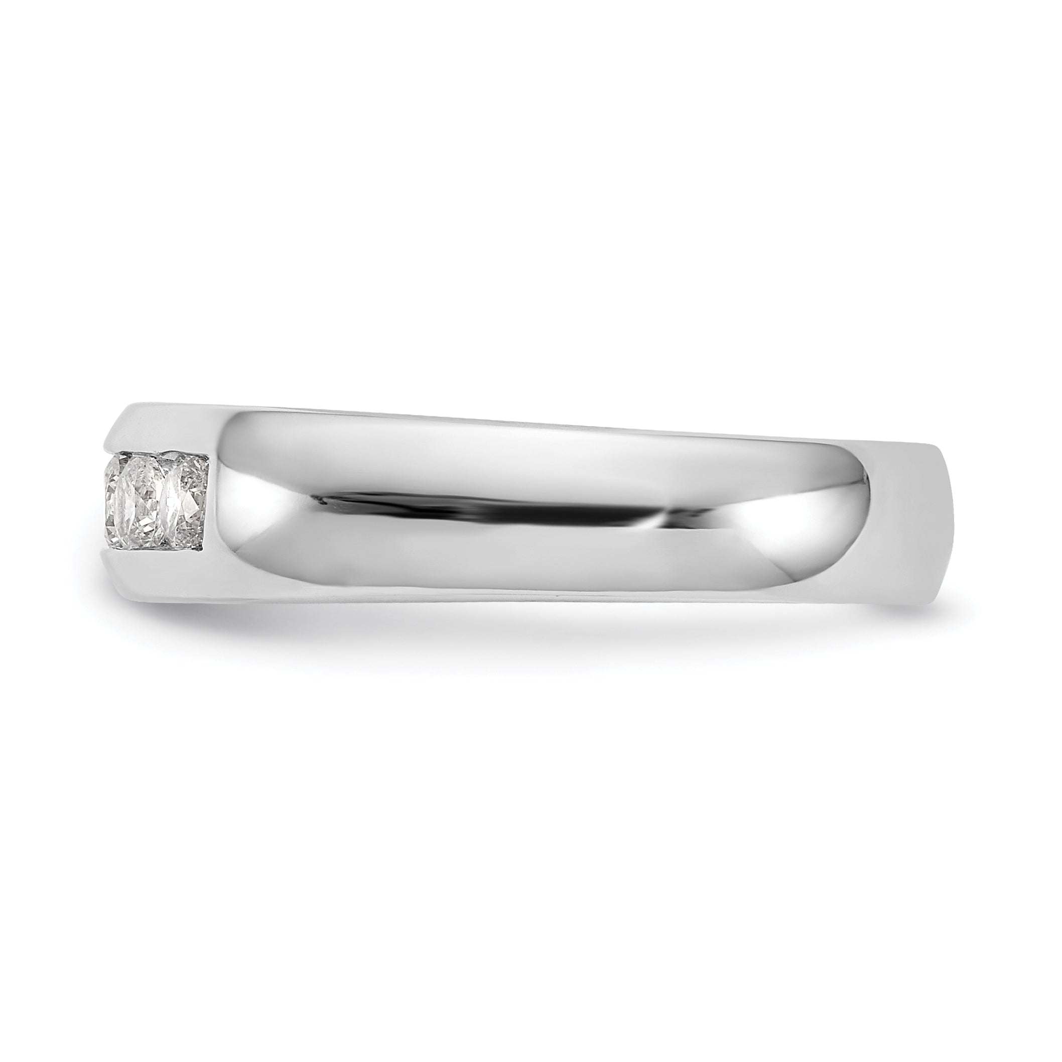 0.40ct. CZ Solid Real 14K White Gold 5-Stone Channel Wedding Band Ring