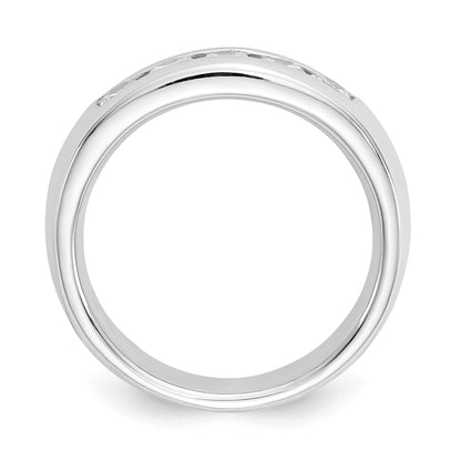 0.63ct. CZ Solid Real 14K White Gold 5-Stone Channel Wedding Band Ring