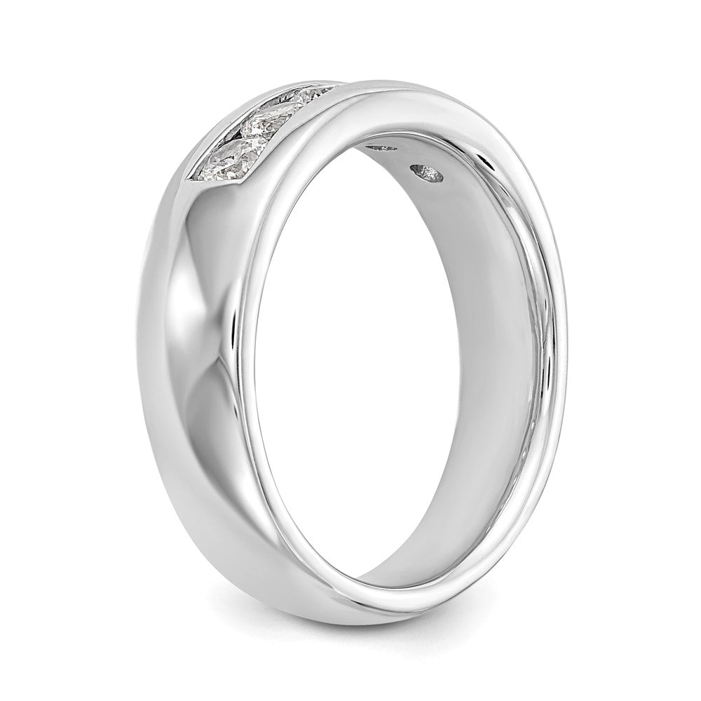 14K White Gold 5-Stone Real Diamond Channel Band