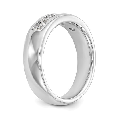 14K White Gold 5-Stone Real Diamond Channel Band