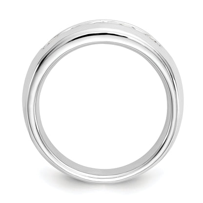 0.75ct. CZ Solid Real 14K White Gold 5-Stone Channel Wedding Band Ring