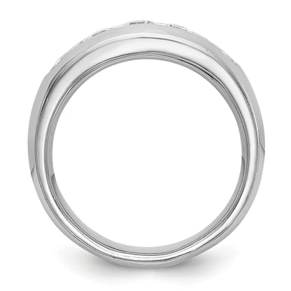 1.00ct. CZ Solid Real 14K White Gold 5-Stone Channel Wedding Band Ring