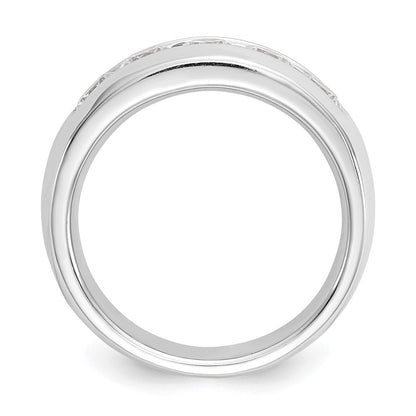 14K White Gold 5-Stone Real Diamond Channel Band