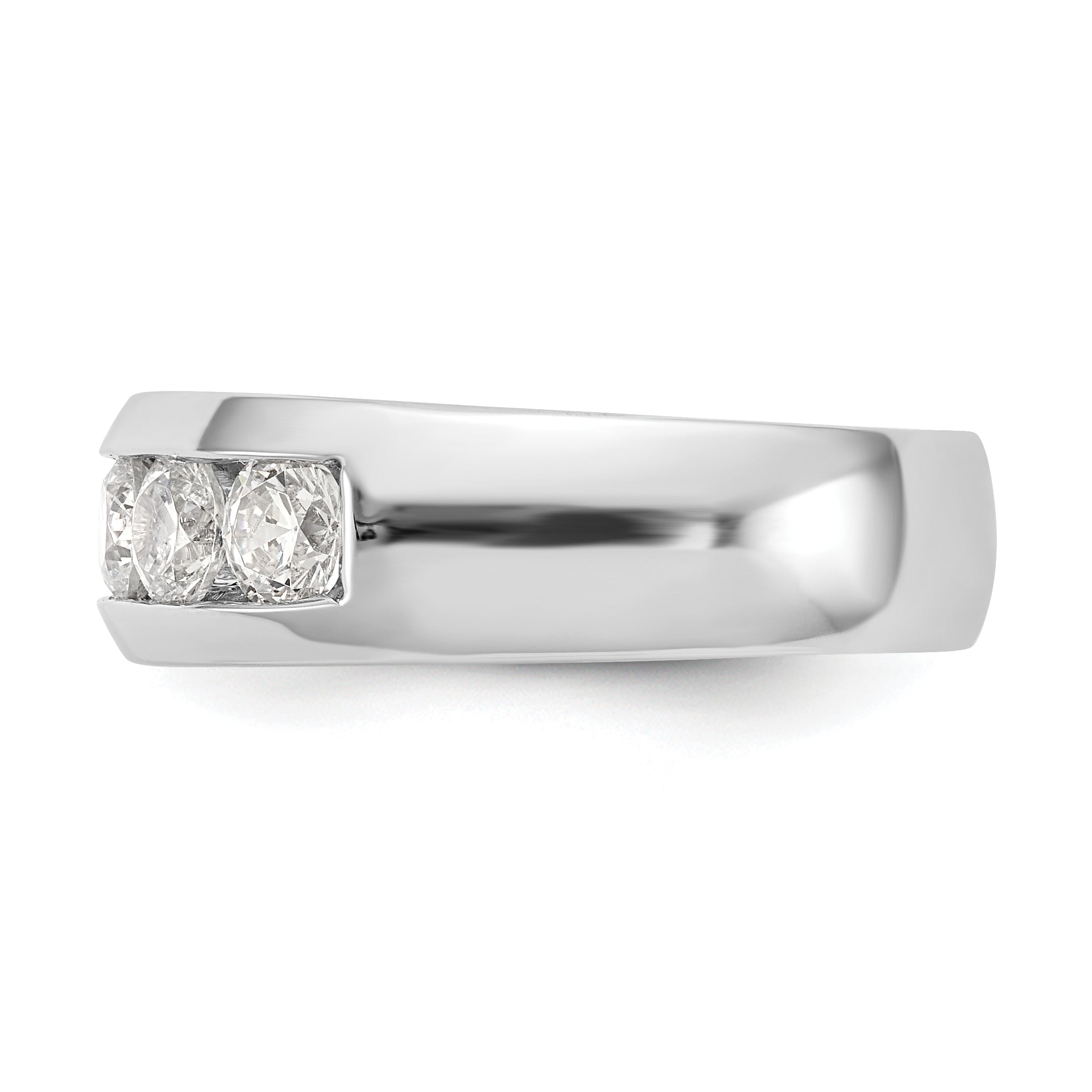 1.20ct. CZ Solid Real 14K White Gold 5-Stone Channel Wedding Band Ring