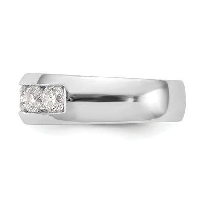 1.20ct. CZ Solid Real 14K White Gold 5-Stone Channel Wedding Band Ring