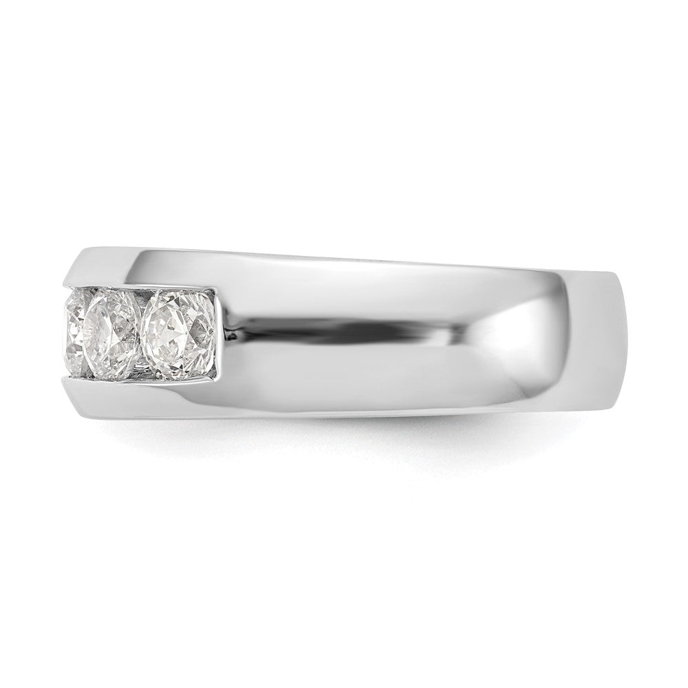 14K White Gold 5-Stone Real Diamond Channel Band