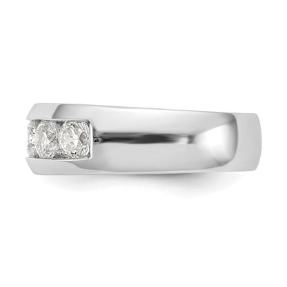 14K White Gold 5-Stone Real Diamond Channel Band
