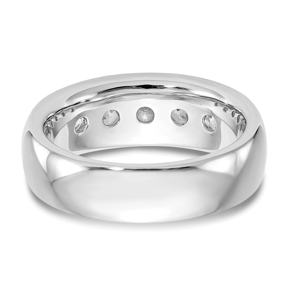 14K White Gold 5-Stone Real Diamond Channel Band