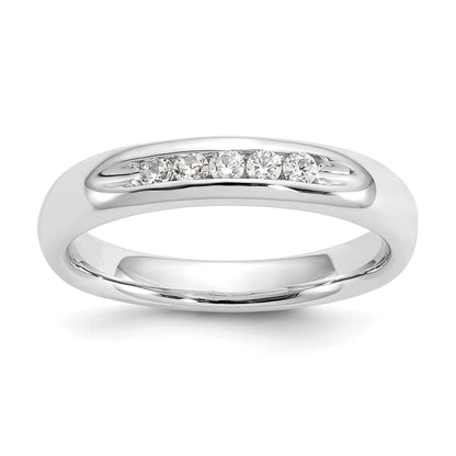 0.15ct. CZ Solid Real 14K White Gold 5-Stone Channel Wedding Band Ring
