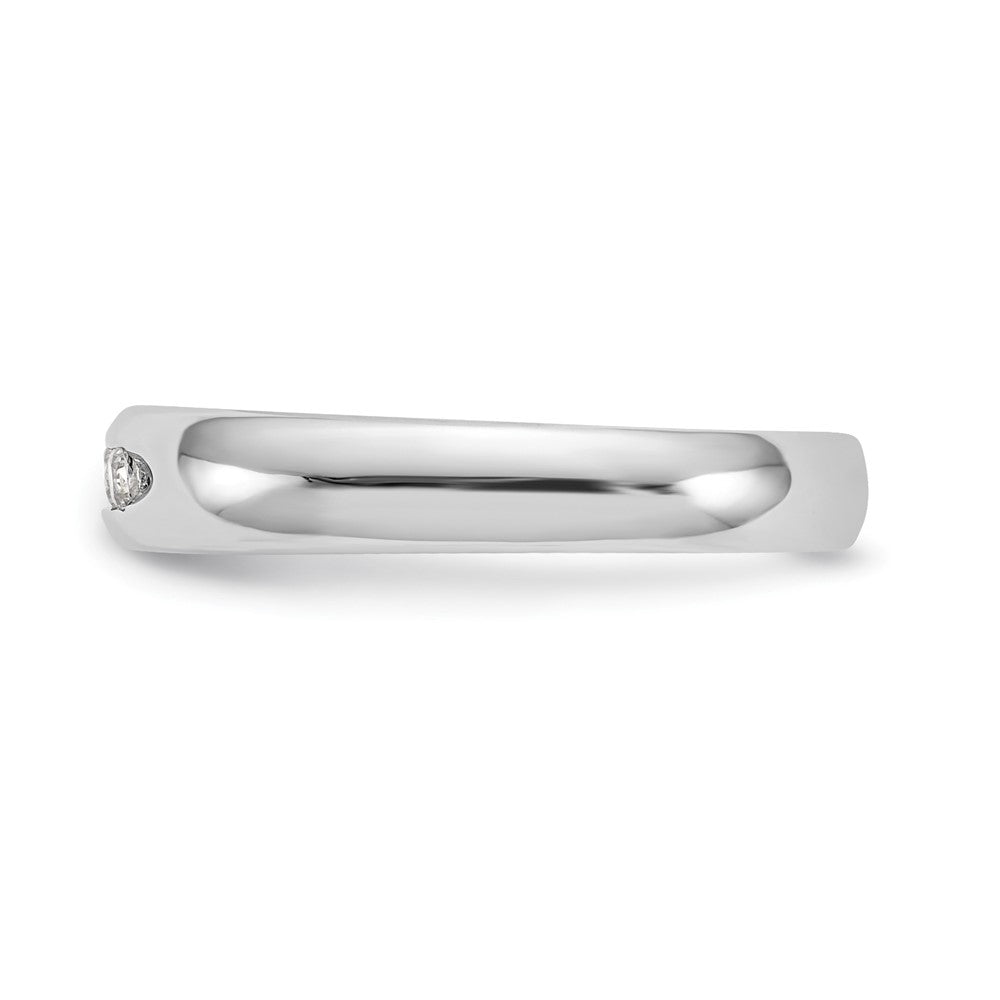 14K White Gold 5-Stone Real Diamond Channel Band