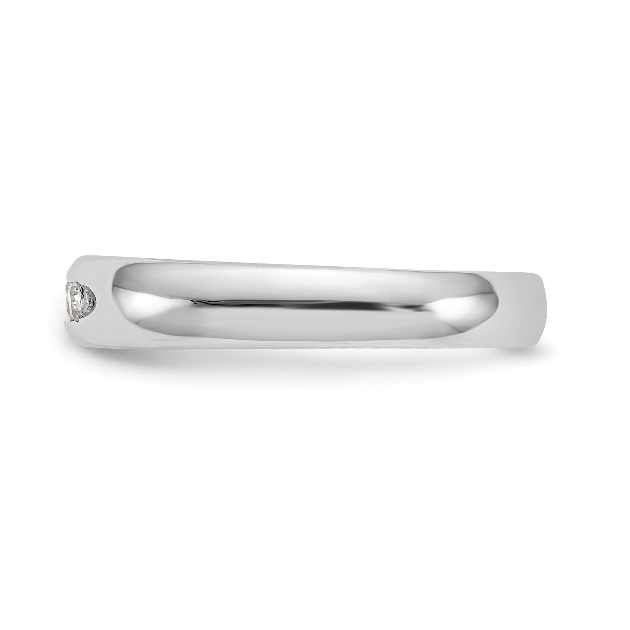 0.20ct. CZ Solid Real 14K White Gold 5-Stone Channel Wedding Band Ring
