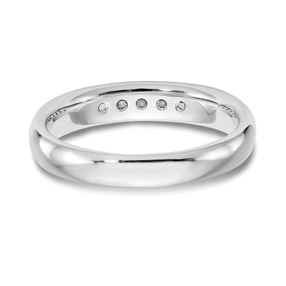 14K White Gold 5-Stone Real Diamond Channel Band