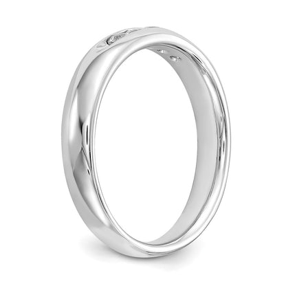 14K White Gold 5-Stone Real Diamond Channel Band