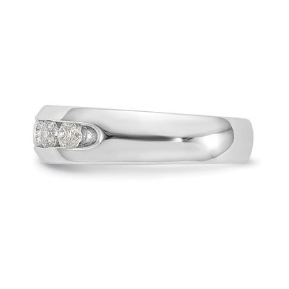 0.60ct. CZ Solid Real 14K White Gold 5-Stone Channel Wedding Band Ring