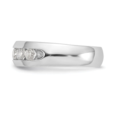 0.75ct. CZ Solid Real 14K White Gold 5-Stone Channel Wedding Band Ring