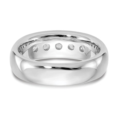 0.75ct. CZ Solid Real 14K White Gold 5-Stone Channel Wedding Band Ring