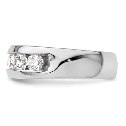 1.00ct. CZ Solid Real 14K White Gold 5-Stone Channel Wedding Band Ring