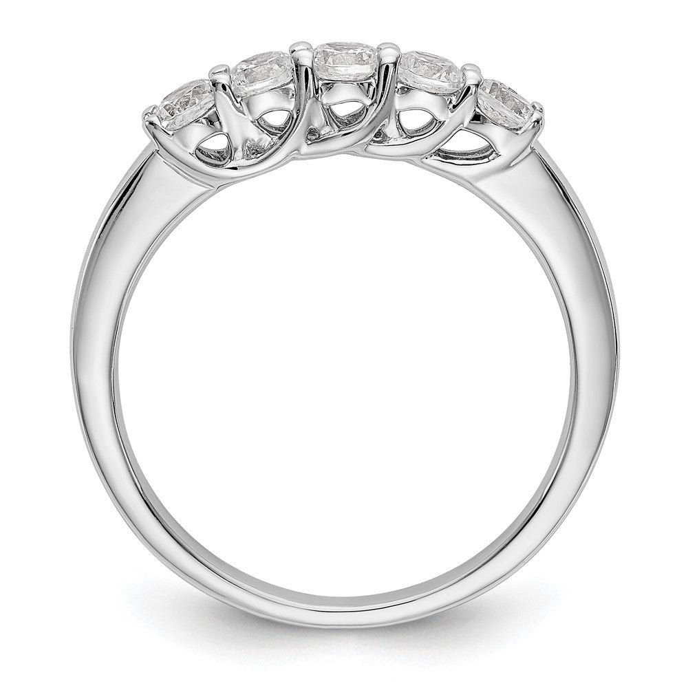 14K White Gold 5-Stone Real Diamond Band