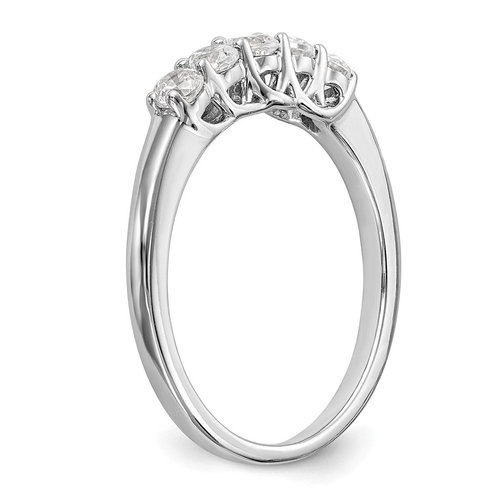 14K White Gold 5-Stone Real Diamond Band