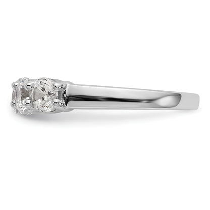 14K White Gold 5-Stone Real Diamond Band