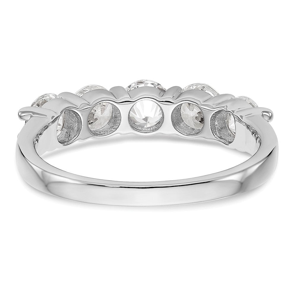14K White Gold 5-Stone Real Diamond Band