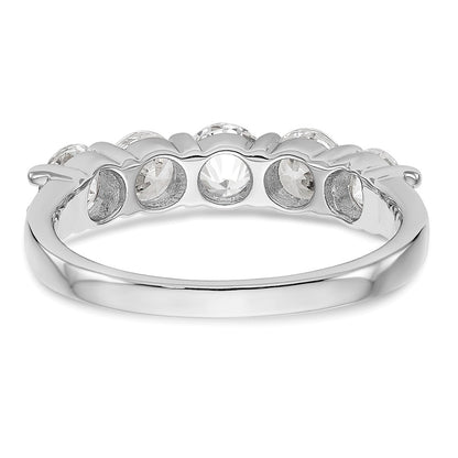 14K White Gold 5-Stone Real Diamond Band