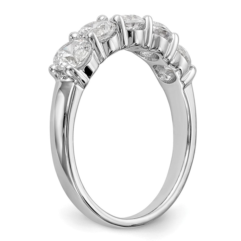 14K White Gold 5-Stone Real Diamond Band