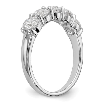 14K White Gold 5-Stone Real Diamond Band