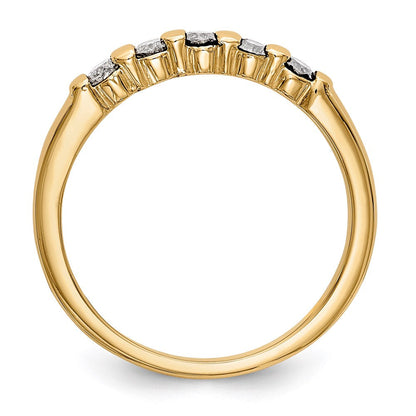 14k white gold 5 stone real diamond band x9029