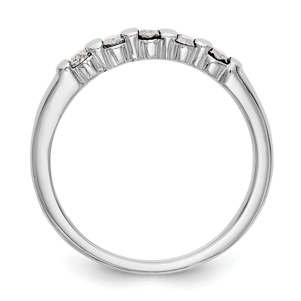 14K White Gold 5-Stone Real Diamond Band