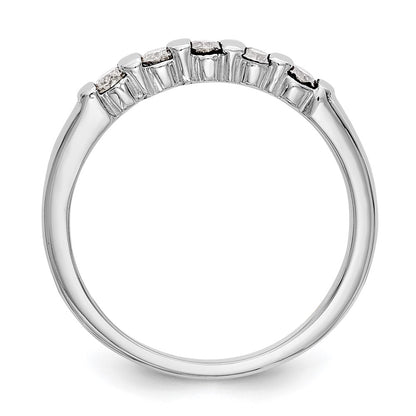 14K White Gold 5-Stone Real Diamond Band