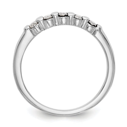 0.25ct. CZ Solid Real 14K White Gold 5-Stone Wedding Band Ring