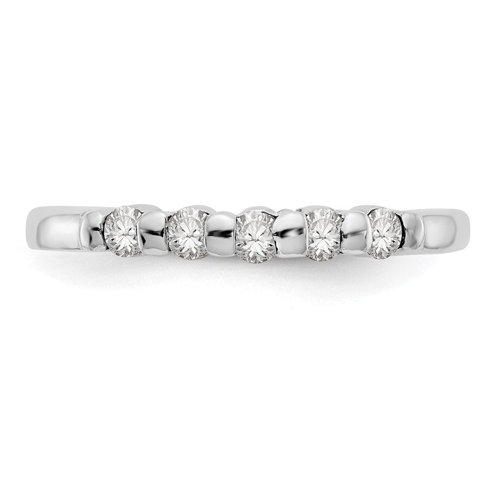 14K White Gold 5-Stone Real Diamond Band
