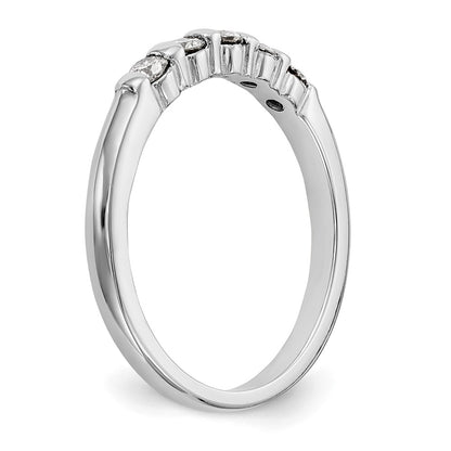 14K White Gold 5-Stone Real Diamond Band
