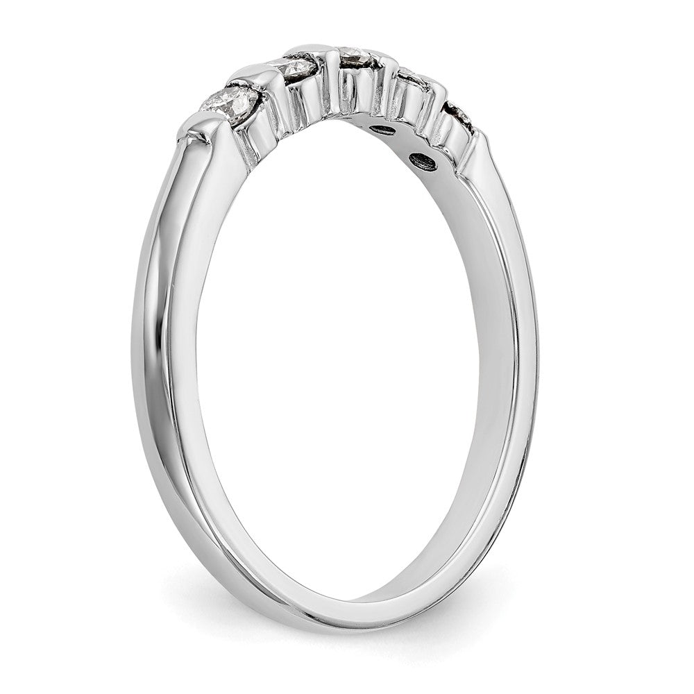 14K White Gold 5-Stone Real Diamond Band