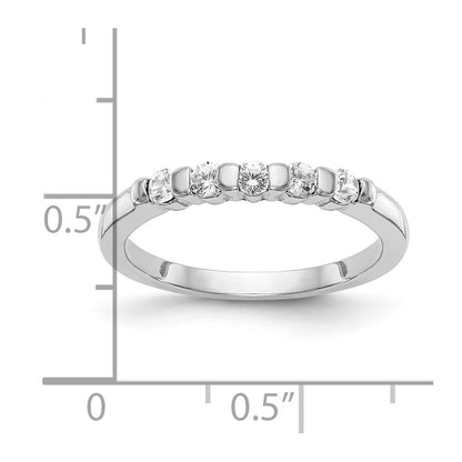 14K White Gold 5-Stone Real Diamond Band